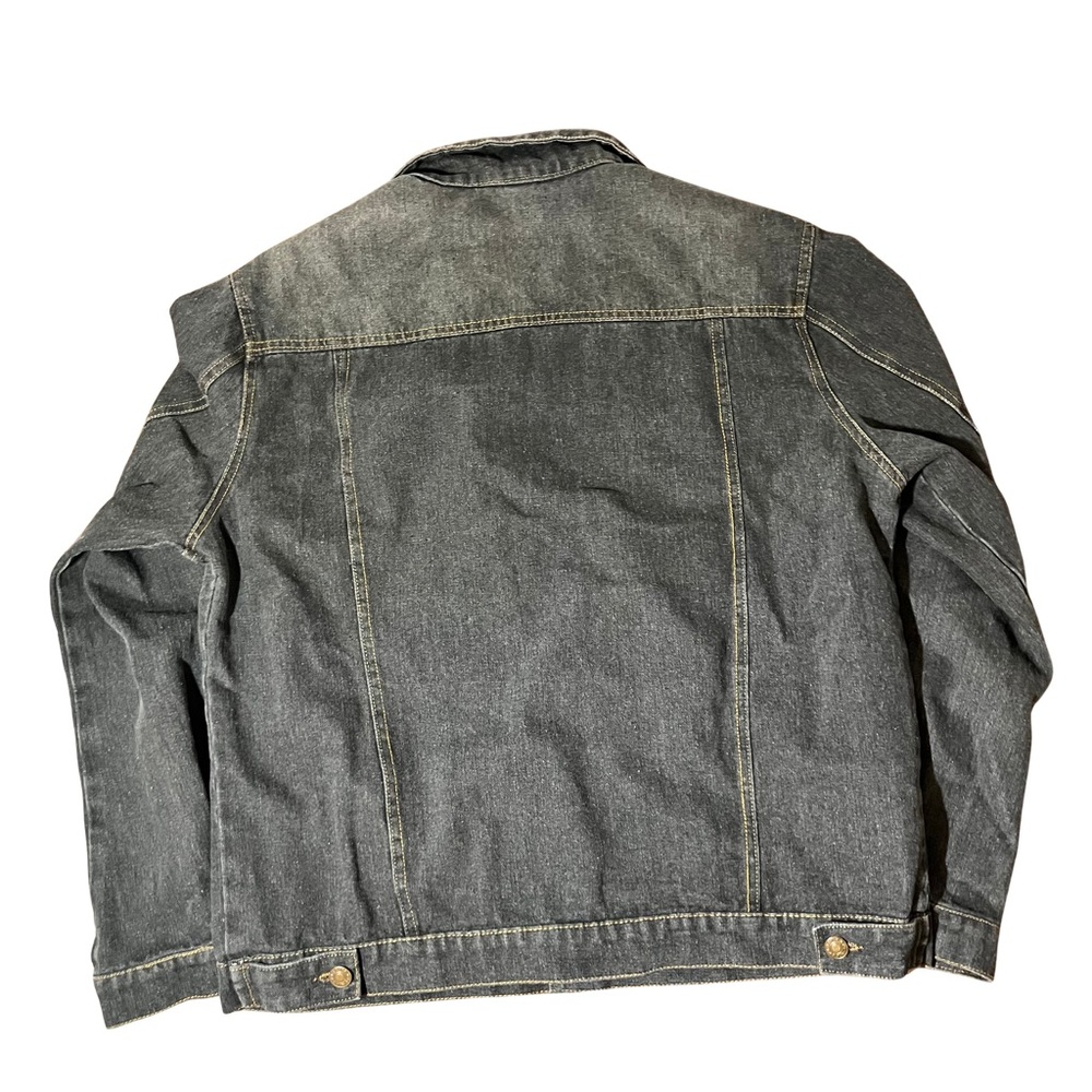 Men's Dark Blue Jean Wash Denim Casual Button Down Jacket - Picture 5 of 7